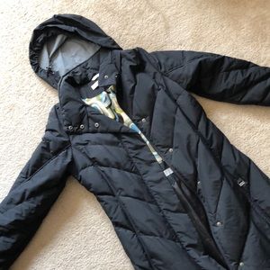 Long black coat with hood